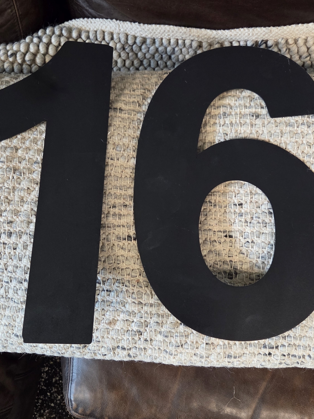 Large 16” Black Modern House Numbers (1, 6, 9, 16, 61, 91, 19)